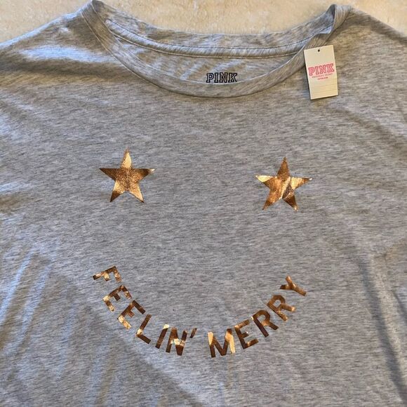 Pink VS Feelin’ Merry Cropped Top - Picture 3 of 5